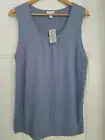 Women's Chico's Talullah Rayon Washed Stone Pleated Sweater Sleeveless Top 2- L