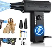 Sadodo Electric Dust Blower + 10 Mini Cleaning Brush, Electric Air Duster, 130,000 RPM Mini Blower, 4000 mAh Battery, Continuous Gear, Turbo Fan, Compressed Air Duster for Computer, Keyboard, Outdoor