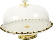 Ornament with Cookie Appetizers Cuake Food Server Cake Plate Pastries Footed Butter Serving Display Restaurant Decorative Clear Wedding Birthday Round Dessert Glass Ceramic Snack Plate (Color (Color (
