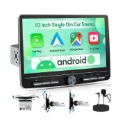 Single Din Touchscreen Radio: 10 Inch Android Single Din Car Stereo Head Unit...