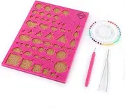 Paper Quilling DIY Craft Kit Template Board + Tweezer + Pins + Slotted Pen Quilling Tools Kit (Rose Red)