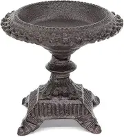 [Thindolex] Rustic Cast Iron Candle Holder, Short Candle Stand for Pillar, Tealight, Votive, and Ball Candles (Brown)