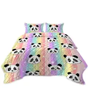 Rainbow Pandas Coverlet