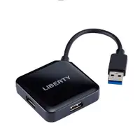 在飛比找ETMall東森購物網優惠-LIBERTY利百代 4PORT USB3.0集線器-黑 L