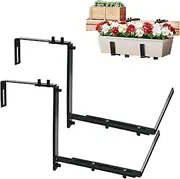 Flower Box Holder | 2pcsplanter Box Bracket | Adjustable Deck Railing Planter Holder | Fence Planter Stand for Outdoor Fence Gazebo Patio Garden Balcony