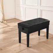 Piano Bench Stool Adjustable Height Keyboard Seat W/Storage Wooden Chair