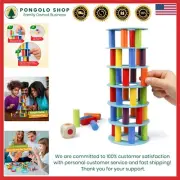 Wooden Tower Stacking Game - Montessori Building Blocks for Kids & Adults