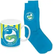 Parramatta Eels NRL Rugby League Heritage Supporter Gift Pack Coffee Cup & Socks
