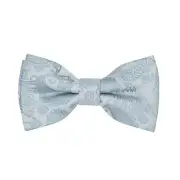 Paisley Bow Ties for Men Kids, Classic Adjustable Pre-Tied Medium Light Blue