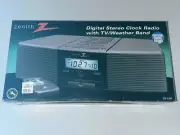 Zenith Digital Stereo Clock Radio with TV/Weather Band Model Z213B