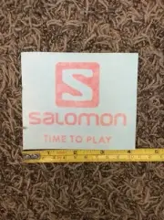Salomon Time To Play Sticker Decal Red Ski Skiing Snowboard Outdoor Aprox 4"