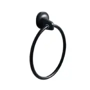 Wall Mount Towel Holder Round Towel Rack Black Modern Towel