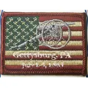 GETTYSBURG JULY 1-3 PENNSYLVANIA RUSTIC FLAG & CANNON PATCH NEW