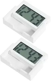 ELAYARD 2pcs Car Clock Small Digital Car Clock Dash Accessories White Plastic