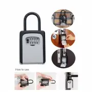 4-Digit Key Safe Storage Box Padlock Combination Lock Security Home Outdoor