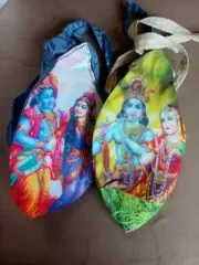 2 Krishna Radha Prayer Bag Japa Mala Cotton Jholi Rosary Beads Iskon Chanting