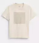 Coach Women's Light Tan Metallic Signature Square Organic Cotton T Shirt (CX189)