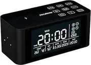 TEKISM Bluetooth Speaker with Digital Alarm Clock, Wireless Charger, FM Clock Radio,Super Loudspeaker,Dimmable LED Display for Bedroom,Home, Adaptor