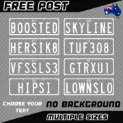 Custom Rego Number Plate Sticker Decal Registration Personalised Bike Car Novelt