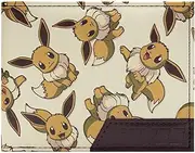 Pokemon Eevee 133 Multiple Character Brown ID & Card Bi-Fold Wallet