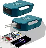 2 Pack USB Charger Adapter for Makita 18V Battery with USB & Type-C Fast Charging Power Wheel Adapter USB Charger (Adapter Only)