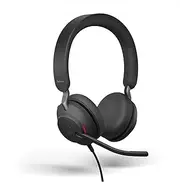 Jabra Evolve2 40 UC Wired Headphones, Stereo, Black – Telework Headset for Calls and Music, Enhanced All-Day Comfort, Passive Noise Cancelling, UC-Optimized with USB-A Connection