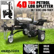 40 Ton Hydraulic Log Splitter Petrol Engine Fire Wood Axe Horizontal & Vertical