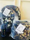 Pottery Barn Kids Large Backpack Butterflies Navy Gold Foil Lunchbox Bottle New