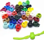 Plastic Cord Locks for Drawstrings Shoelaces, 100 Pcs Adjustable round Cord Stop