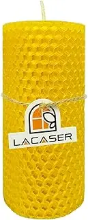 Lacaser Beeswax Pillar Candles, 2.36"x4.92" Large Pillar Candle,Unscented & Dripless & Smokeless, 12 Hours Burn Time, Yellow