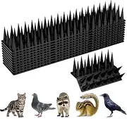 Bird Spikes, 10 Pack 4 Rows of Spikes Pigeon Crow Squirrel Raccoon Cat Animal Deterrent Spikes Anti Bird Defender Spikes Outdoor for Outside to Keep Birds Away (10Pcs Black)