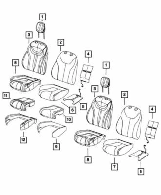Genuine Mopar 2013 Dodge Dart Interior Seat Cushion Cover Front Right 5LP18HL1AA