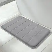 Yimobra Memory Foam Bath Mat Rug, Comfortable, Soft, Super Water Absorption, Machine Wash, Non-Slip, Thick, Easier to Dry for Bathroom Floor Rugs (24 x 17 Inch, Gray)