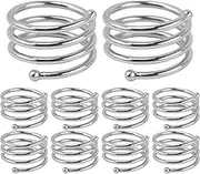 Modern Metal Napkin Rings, Elegant 10-Pack Tissue Holders, Stylish Table Decor for Easter Dinner, Weddings, Family Gatherings, Banquets, 1.77x1.1x1.1 Inches