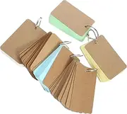 Baluue 6 Portable Blank Writing Cards with Binder Ring Creative Index Cards for Students for Note Taking and DIY Flashcards
