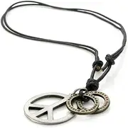 [JewelrieShop] Men Style Adjustable Genuine Leather Unisex Pendant Necklace Chain