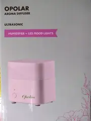 Opolar Aroma Diffuser Ultrasonic Humidifier with LED Lights White 120 ml