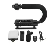 Handheld U Grip Phone Camera Stabilizer Camera Stabilizer With Microphone Led Fill Light Hot Shoe Mount For Camera Phone