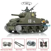 2.4G Henglong 1/16 Scale 7.0 Upgraded 3898 M4A3 Sherman RTR RC Tank Metal Tracks