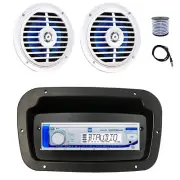 Dual Marine Radio, Spa Bezel,Adapter, Antenna,Wire, 2x 5.25'' 100W White Speaker