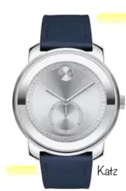 Movado Bold Trend Silver Dial Blue Leather Strap Men's SWISS Watch 3600769