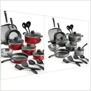 18 Piece Non Stick Essentials Kitchen Cookware Set Steel Gray