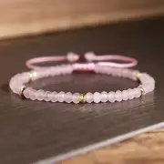 Natural Rose Quartz Dainty Bracelet Healing Crystal Bracelet Handmade