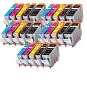 25 Premium Ink Set + Chip for PGI-5BK CLI-8 Printer MP500 MP530 MP600 MP800