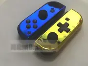 Custom Chrome Blue & Gold Nintendo Switch Joy Con Joy-Con DPAD set Controller