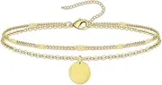 [Kenivira] Anklets for Women, Waterproof Layers Silver/Gold Anklets, Adjustable Beach Anklet, Beads/Rope/Link Beach Anklet Bracelets Set for Women