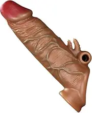 Vibration Penis Ring Cock Rings Vibration Penis Sleeve Extender Enlarger Enhancer Extension Sheath Sleeve Girth Reusable Penis Sleeve for Men Sex Toys