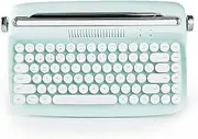 YUNZII ACTTO B303 Wireless Typewriter Keyboard, Retro Bluetooth Aesthetic Keyboard with Integrated Stand for Multi-Device (B303, Sweet Mint)