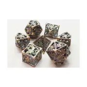 Old School Dice Dice Hollow Dragon Dice - Spectral w/Gold (7) New