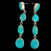 Sterling Silver Morencie Teardrop Earrings by Billy Jaramillo 3 1/2" long